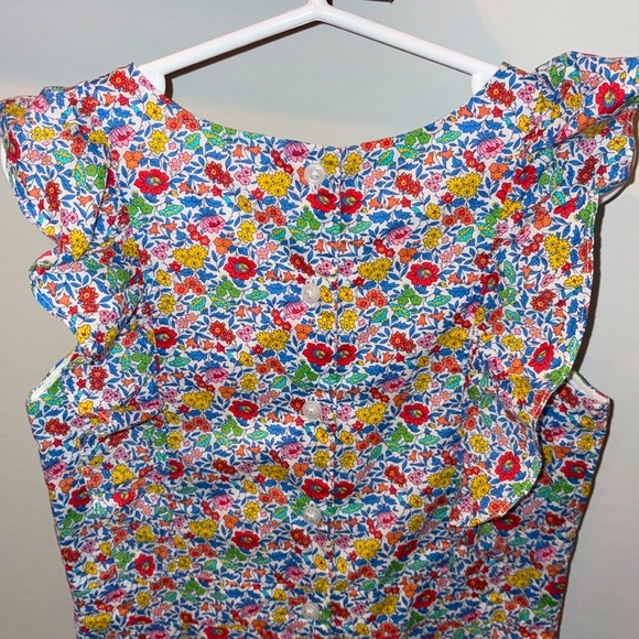 Janie and Jack Liberty Favorite Flowers Ruffle Trim Romper Size 6 Red/Yellow - Picture 6 of 11